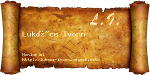 Lukács Ivonn névjegykártya